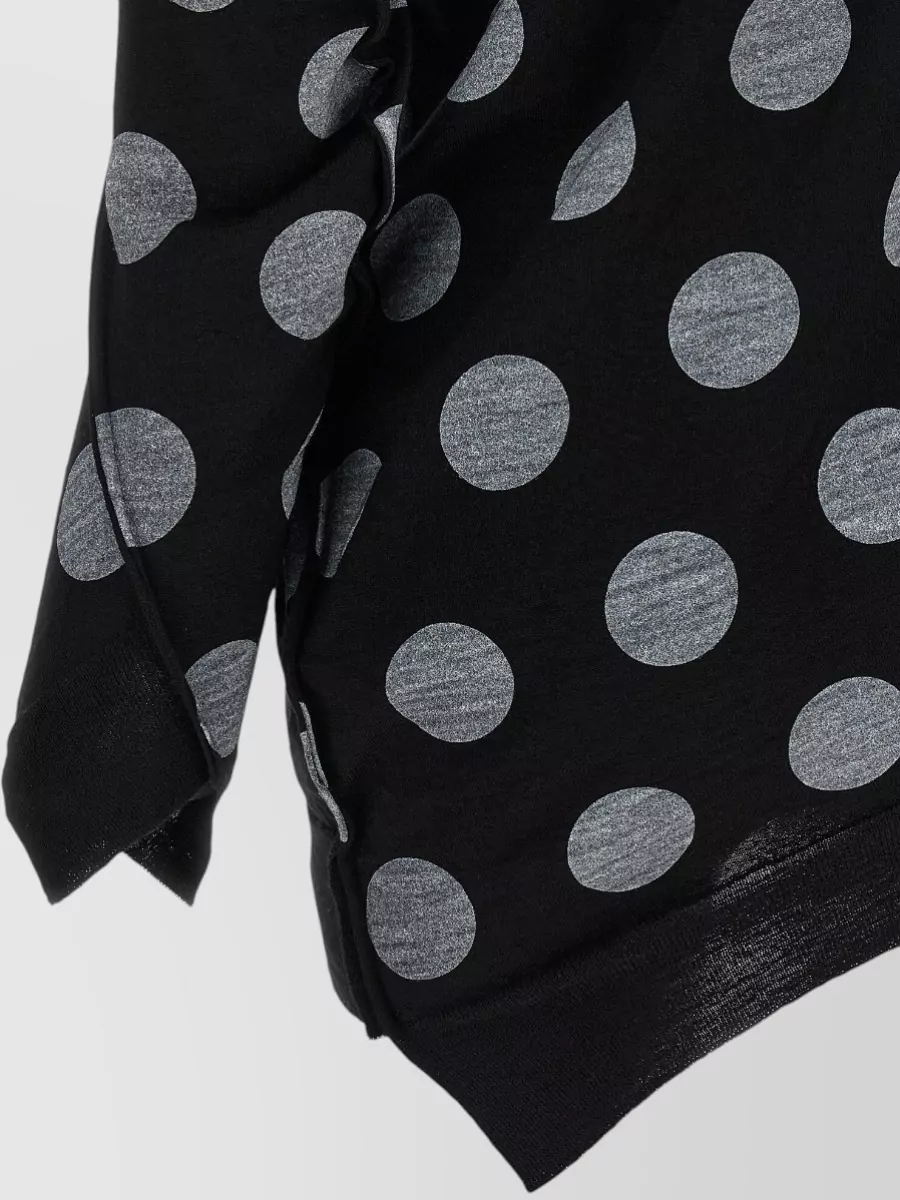 Junya Watanabe Asymmetric Polka-Dot Wool Long-Sleeve Cardigan