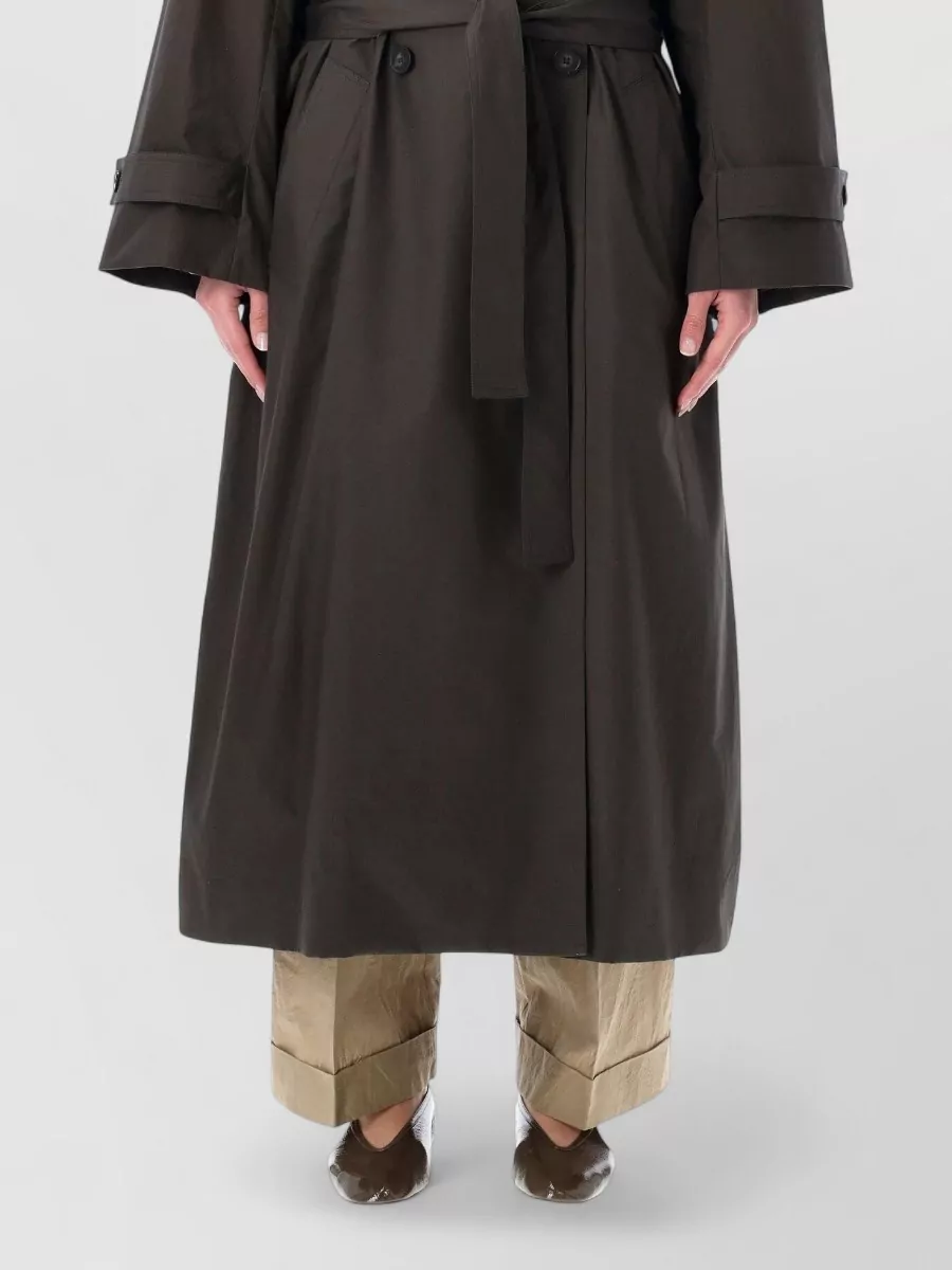 Soeur Cotton relaxed-fit double-breasted mid-calf trench coat