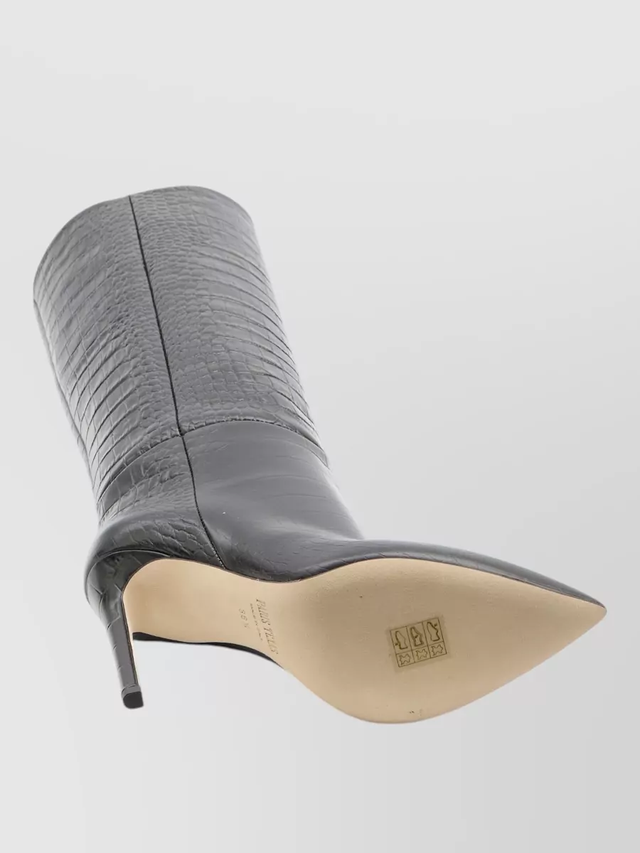 Paris Texas Leather Embossed Knee-High Stiletto Boots