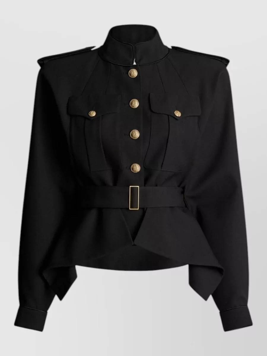 Balmain Wool Belted Officer Jacket