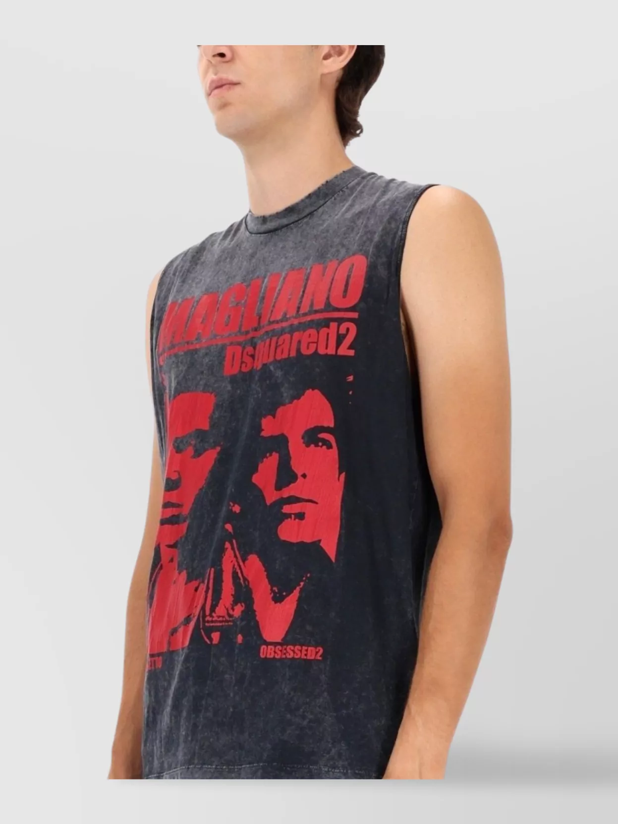 Dsquared2 Graphic Print Sleeveless Crew Neck T-shirt In Multi