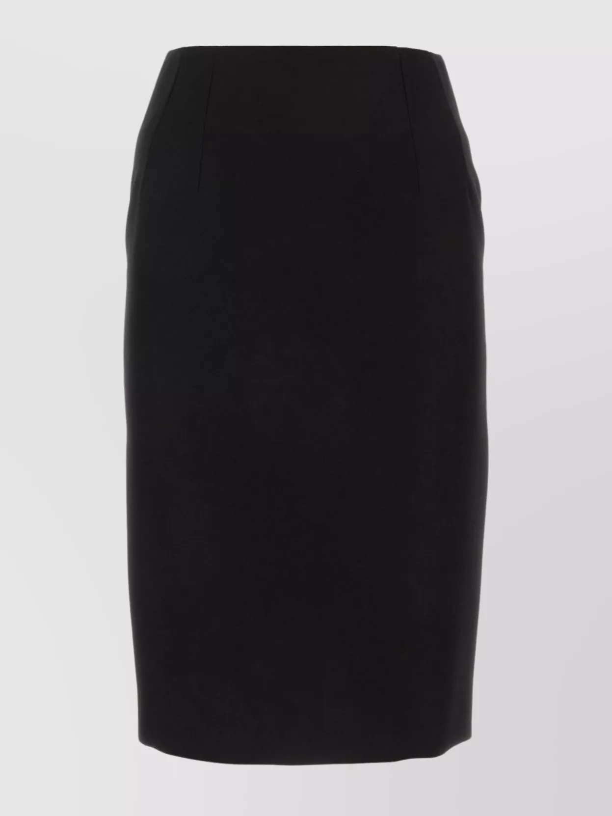 Shop Versace Back Slit Wool Skirt In Black