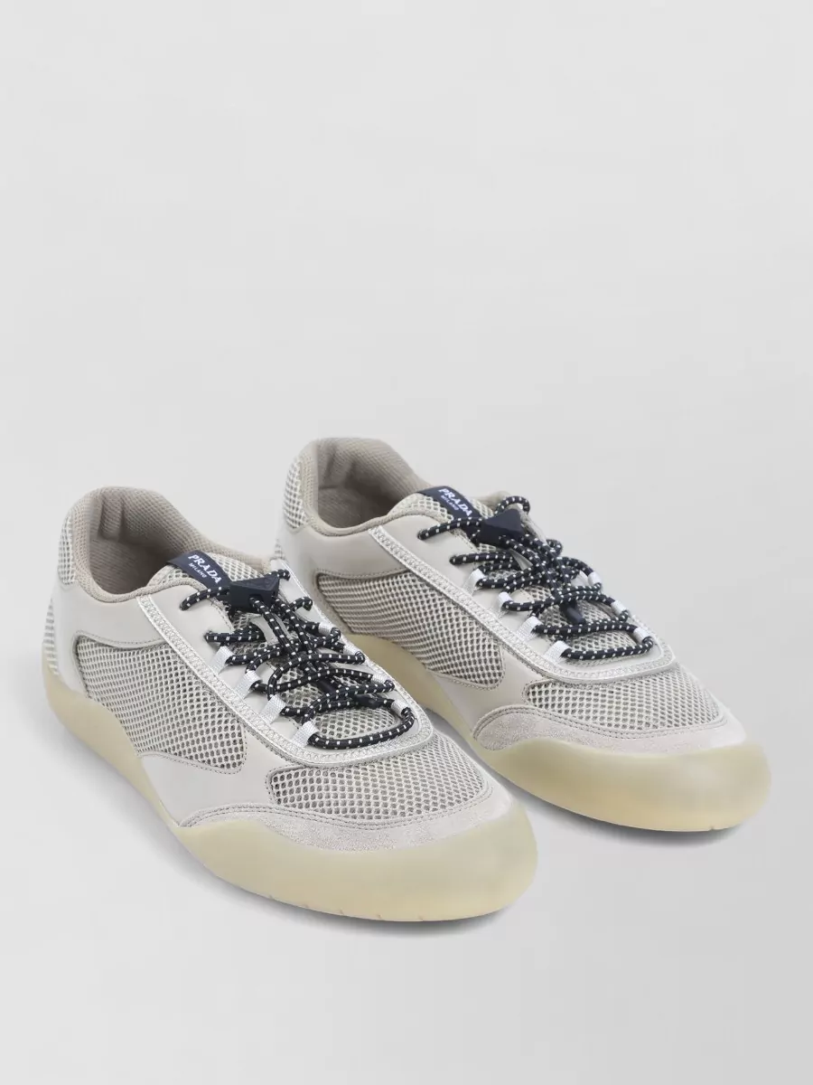 Prada leather and mesh low-top sneakers