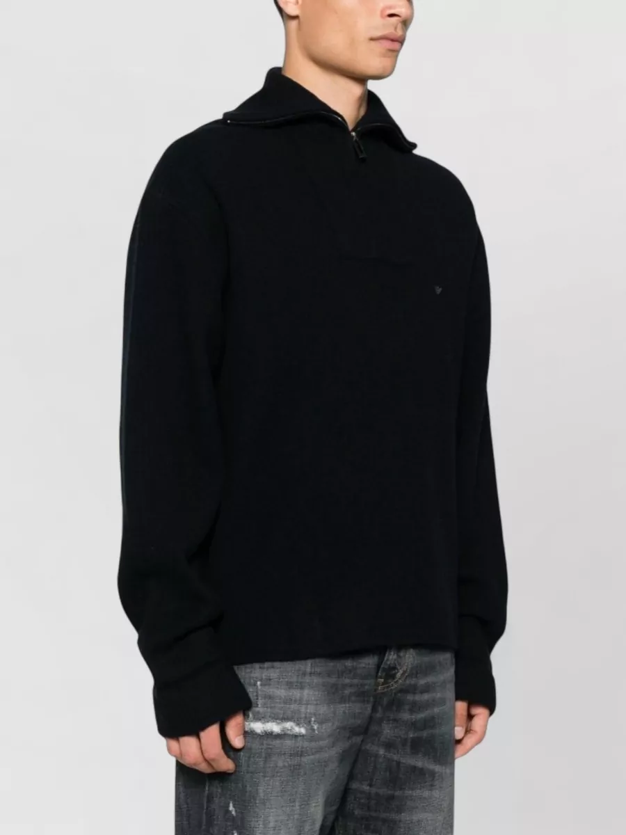 Emporio Armani Virgin Wool Half Zip Turtleneck Jumper