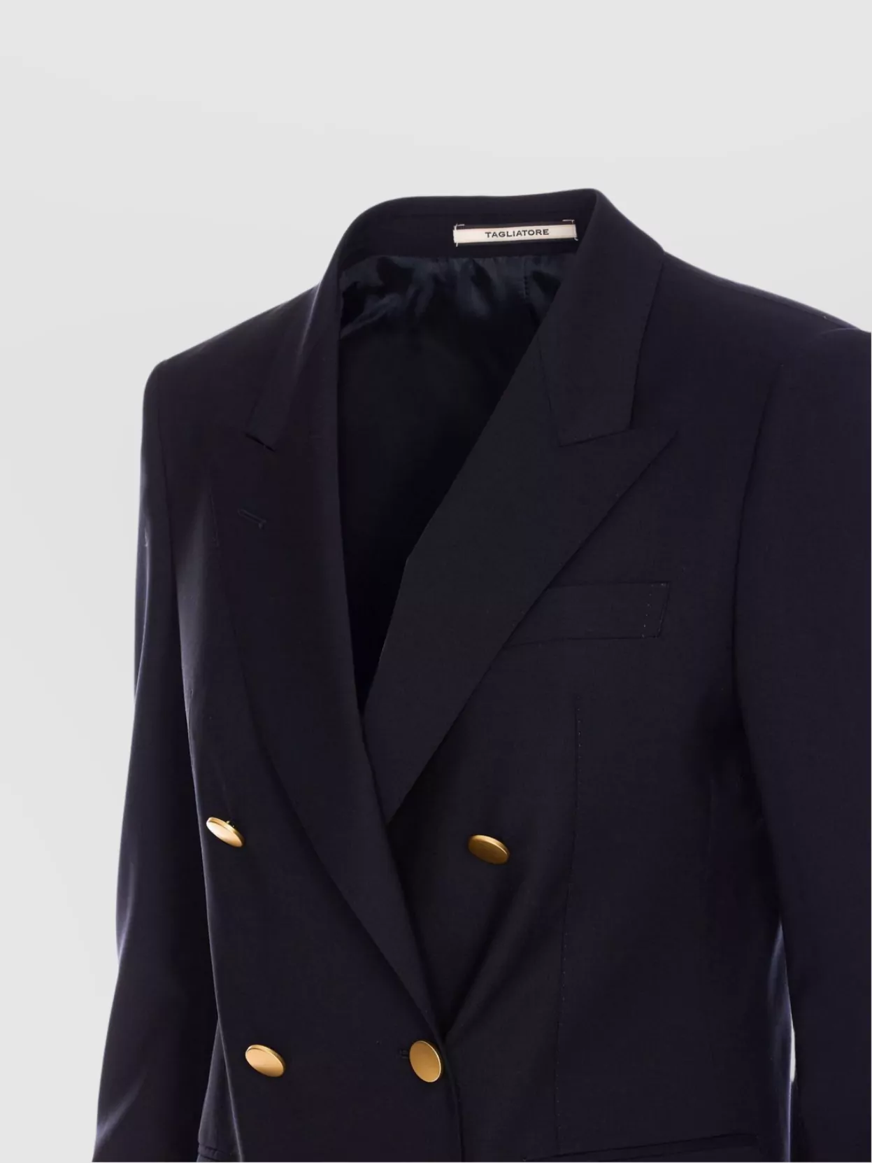 Tagliatore Structured Double-breasted Jacket Gold Buttons