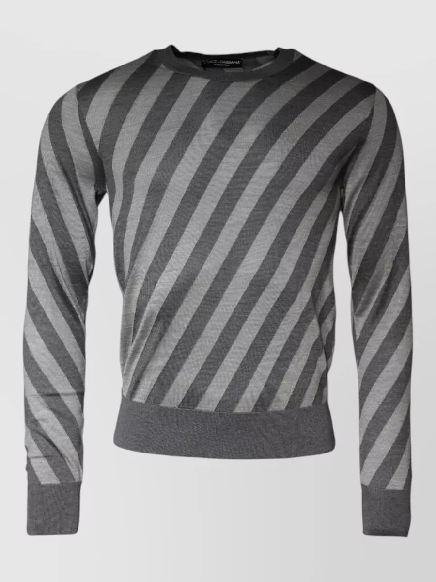 Dolce&Gabbana Silk striped long-sleeve sweater