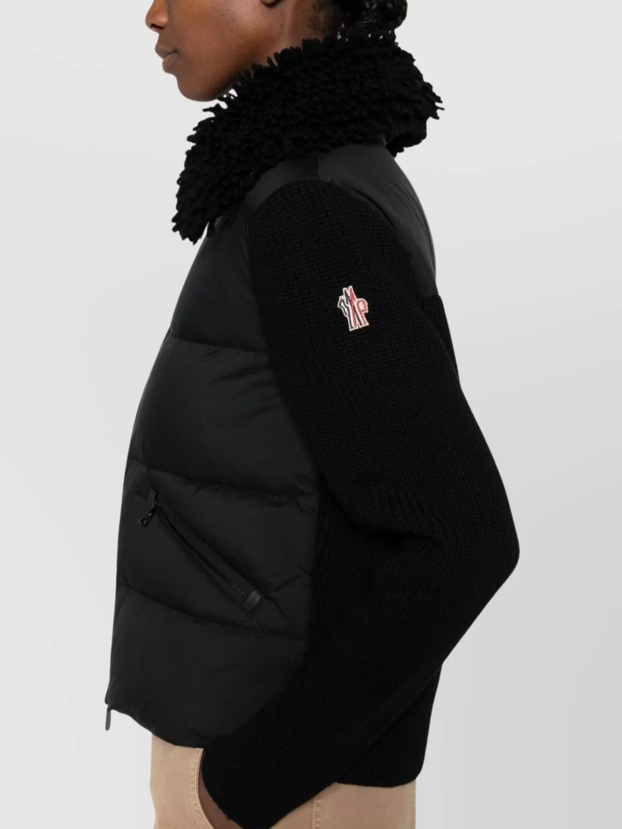 Moncler Grenoble Quilted Jacket Shearling Collar