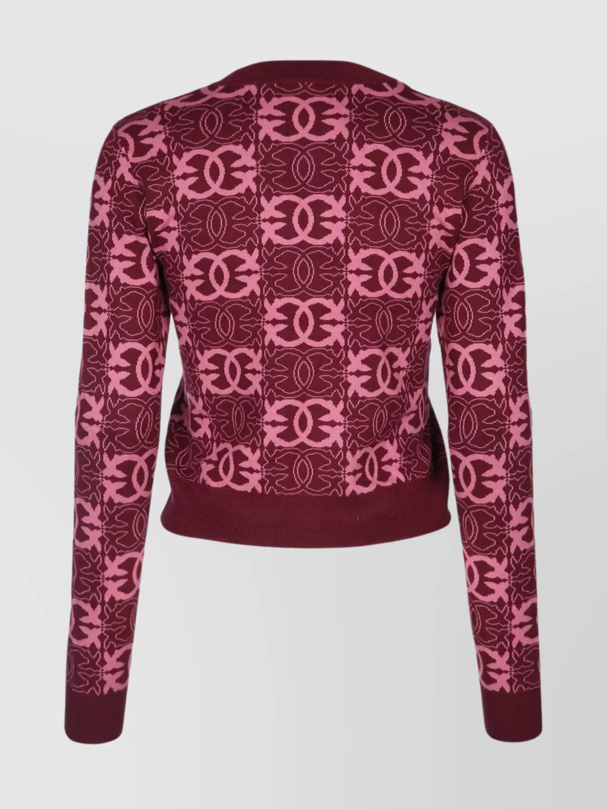 Pinko Cropped Sweater With Love Birds Logo In Red