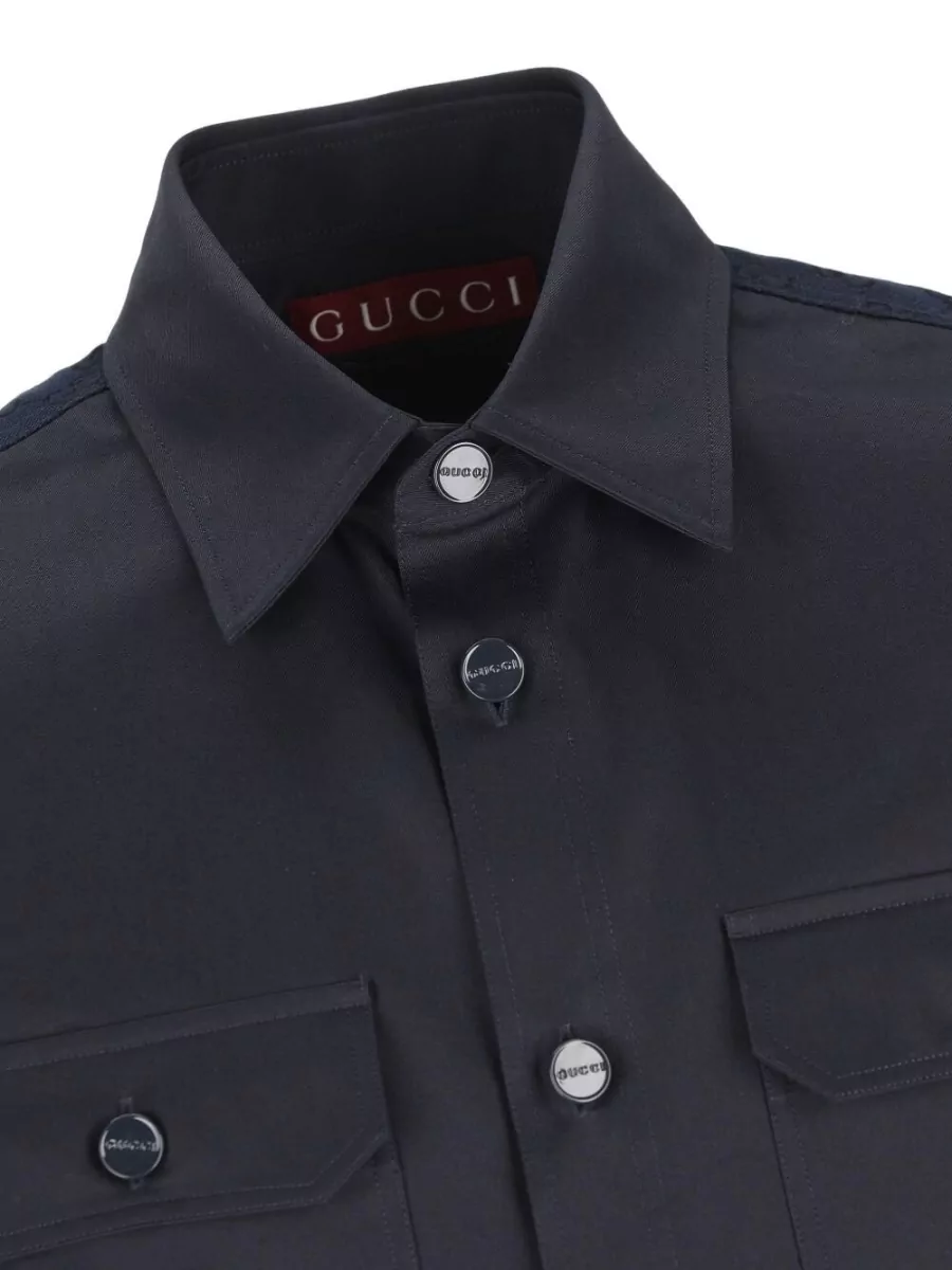 Gucci Shirt Button Down Collar Long Sleeves Pockets