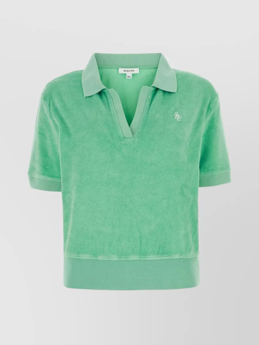 SPORTY AND RICH TERRY FABRIC POLO SHIRT IN SOFT HUES