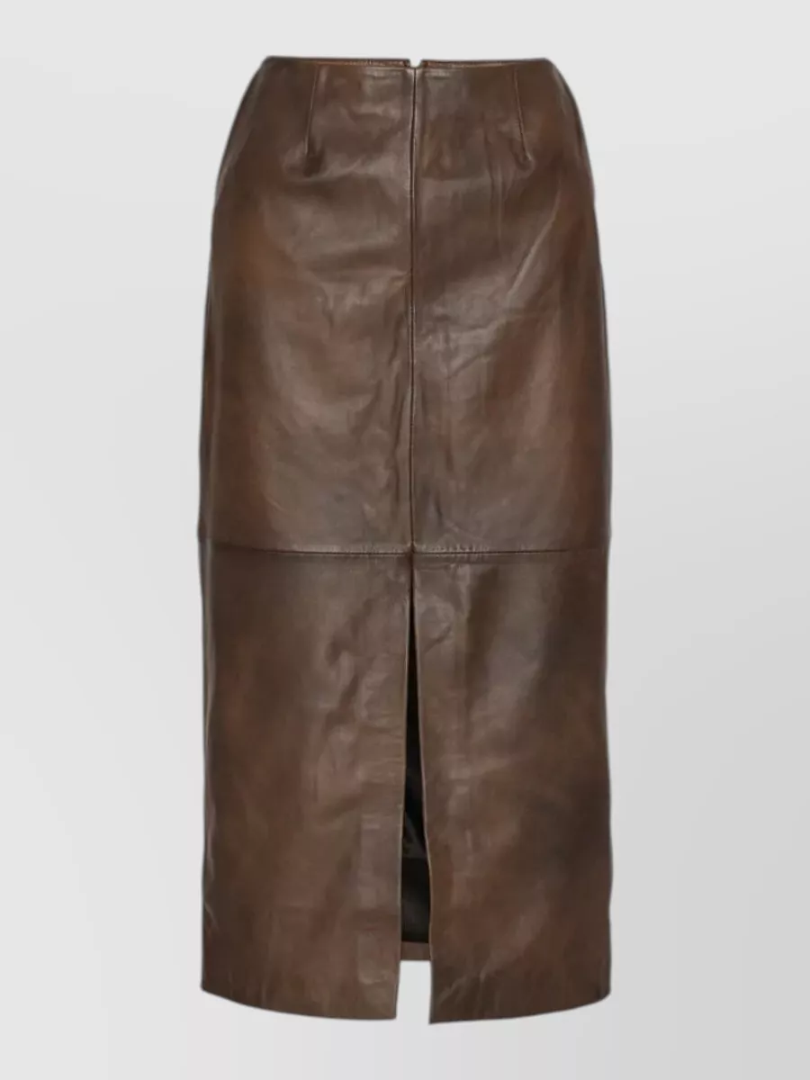 Rotate leather pencil skirt