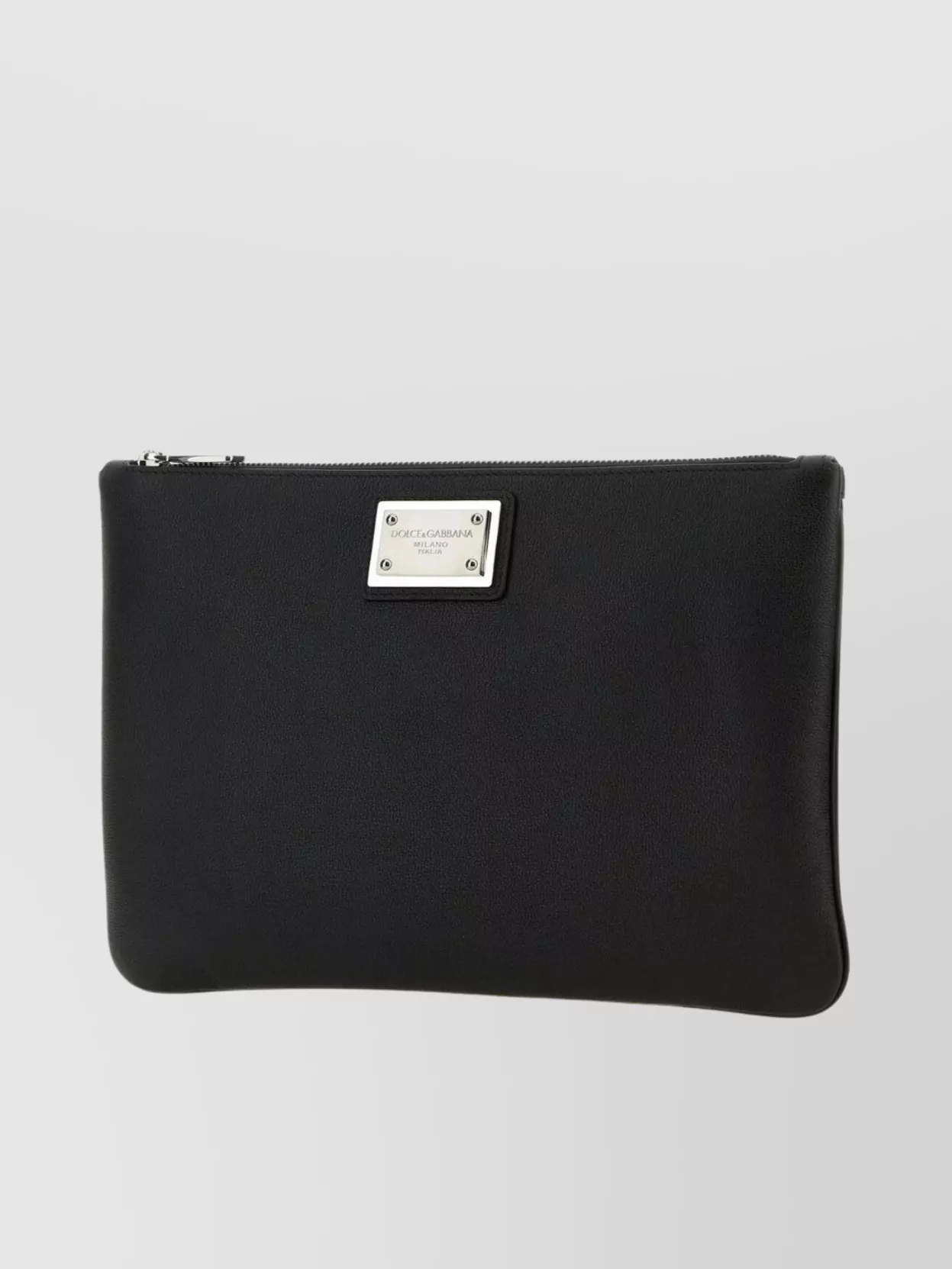 Shop Dolce & Gabbana Leather And Nylon Rectangular Pouch In Black