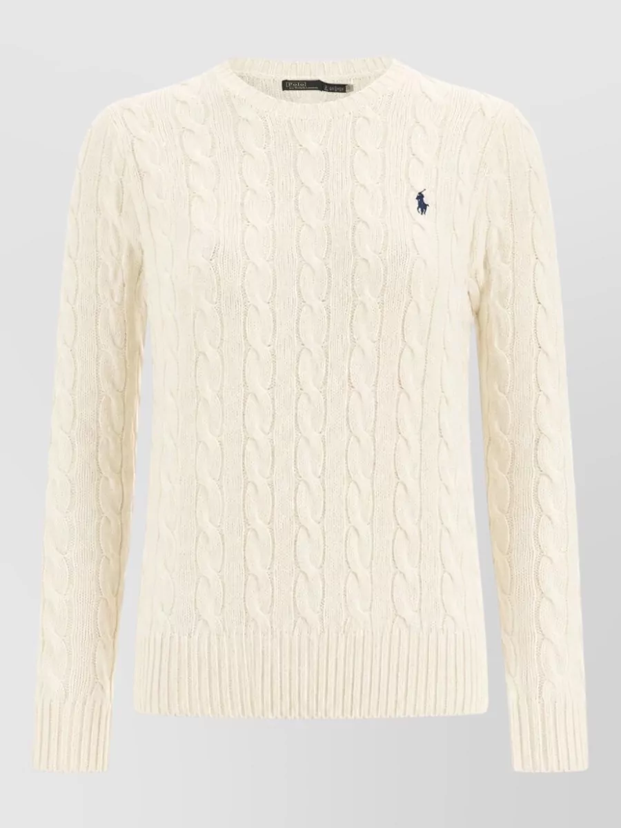 Polo Ralph Lauren Cable-knit wool cashmere crewneck sweatshirt