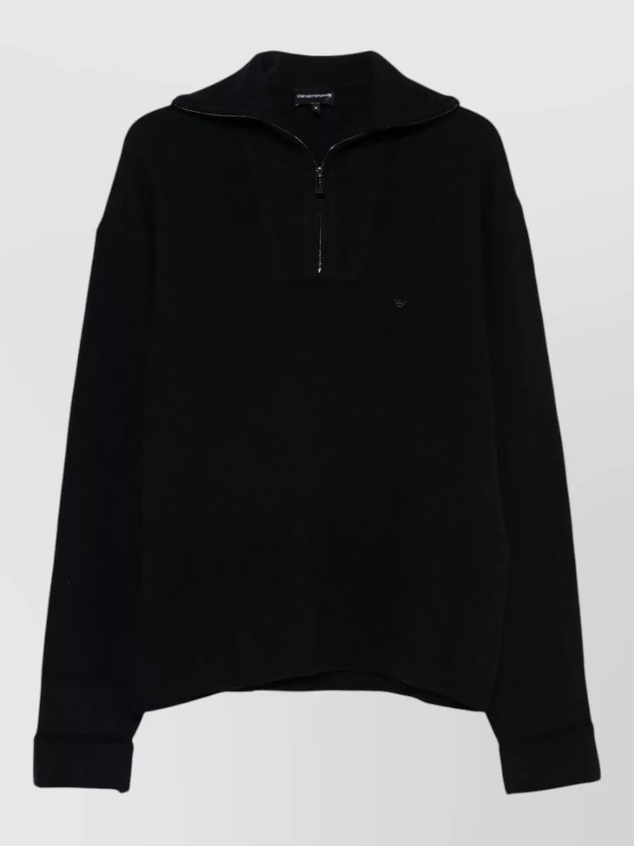 Emporio Armani Virgin wool half zip turtleneck jumper