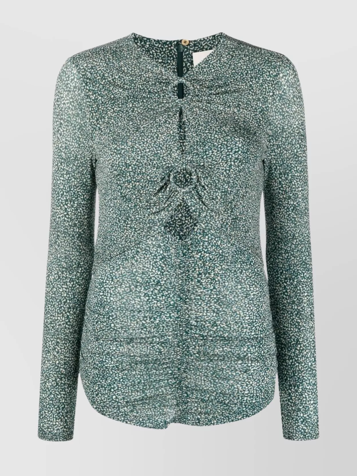 Isabel Marant Fitted Long Sleeve Top With Keyhole Detail In Blue