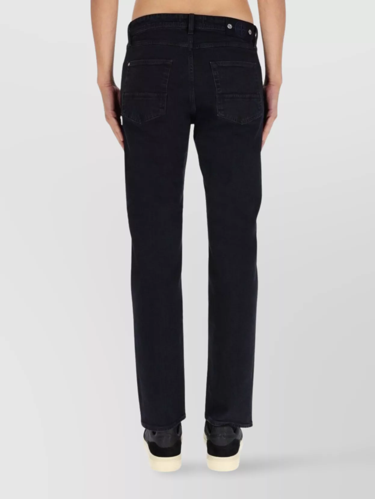 Stone Island Five-Pocket Trousers With Belt Loops And Contrast Stitching