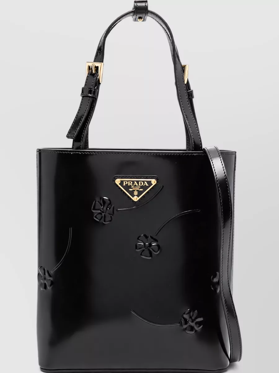 Prada triangle leather clutch bag