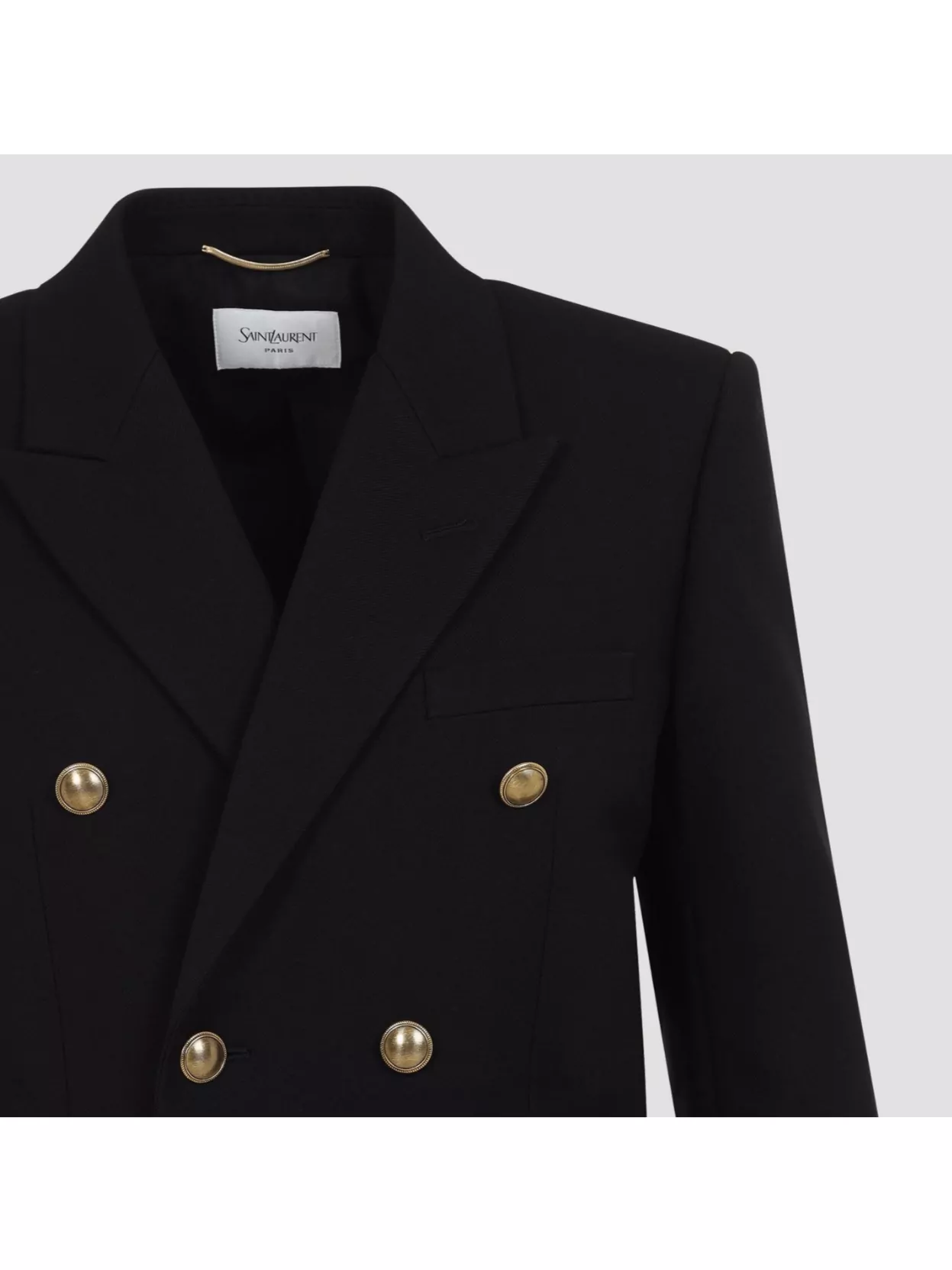 Saint Laurent Double-breasted Wool Jacket Notched Lapels