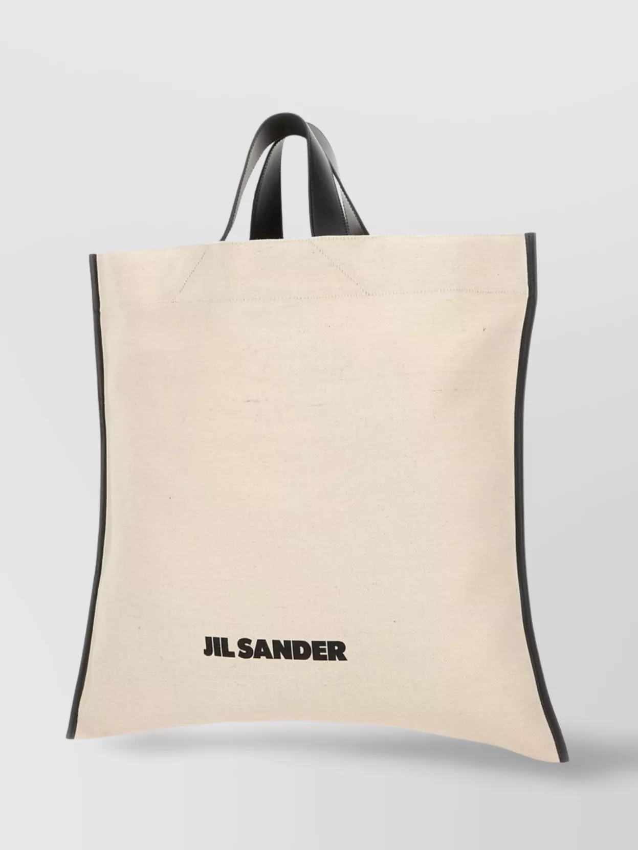 Jil Sander Canvas Tote Bag With Leather Flat Handles