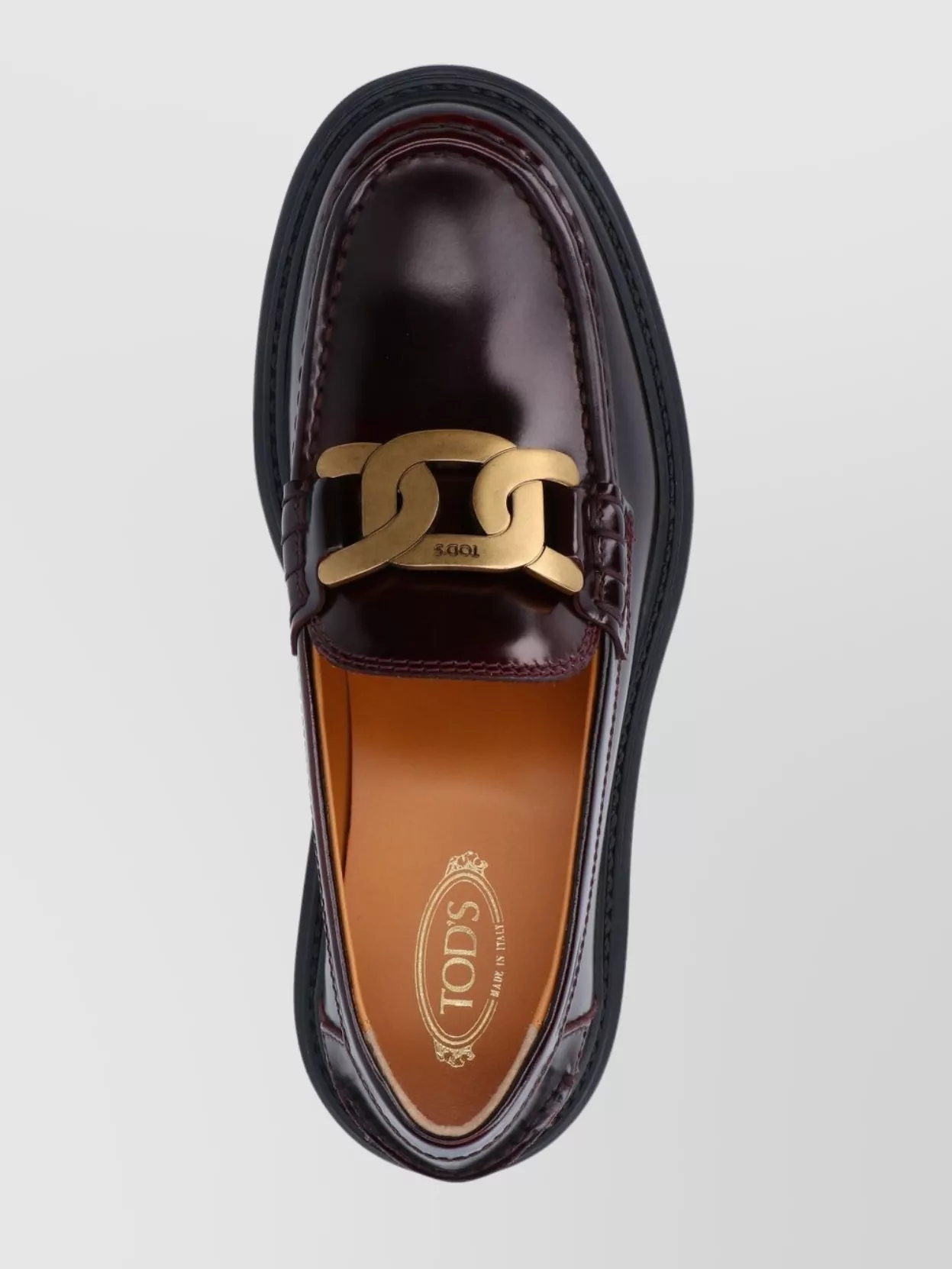 Tod's Thick Sole Leather Loafers With Metal Hardware In Black