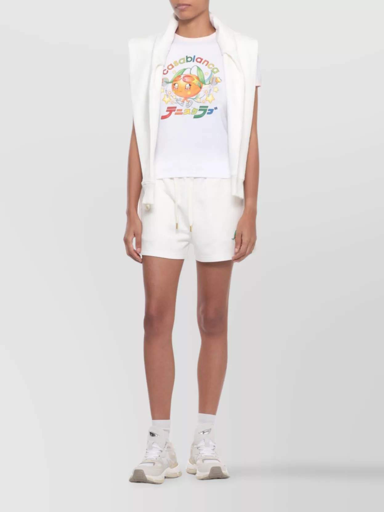 Casablanca Cotton Shorts With Embroidered Detail And Pockets