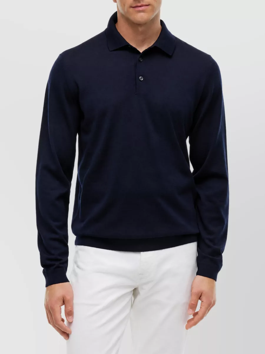 Tommy Hilfiger Merino Wool Long-Sleeve Polo Jumper