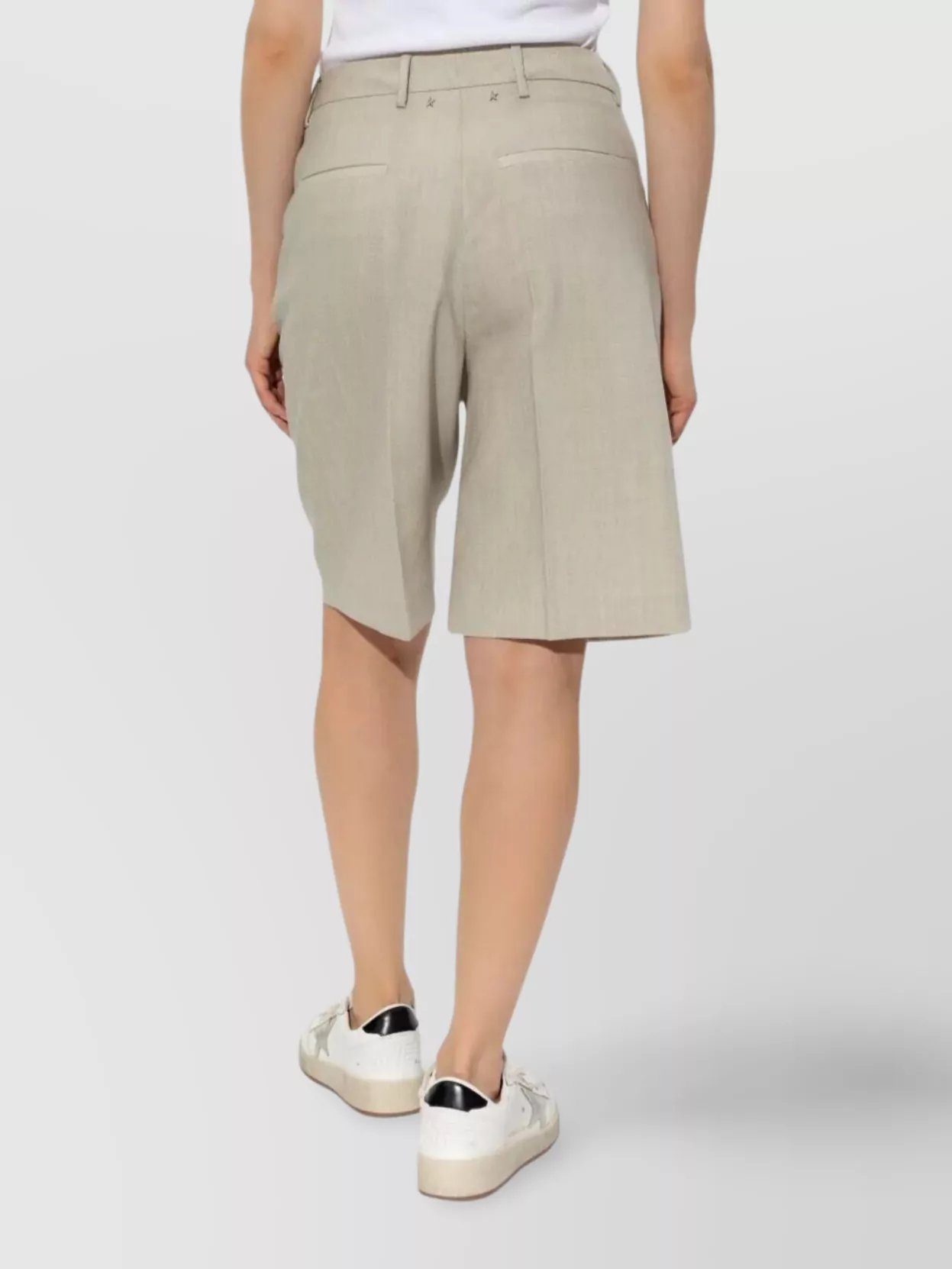 Golden Goose Pleated Front Bermuda Shorts With Back Pockets