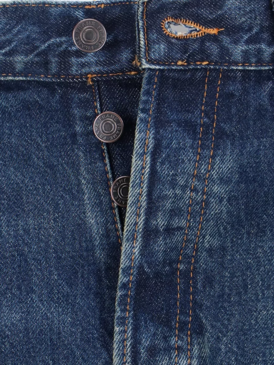 Frame Straight Leg Trousers Five Pocket Belt Loops