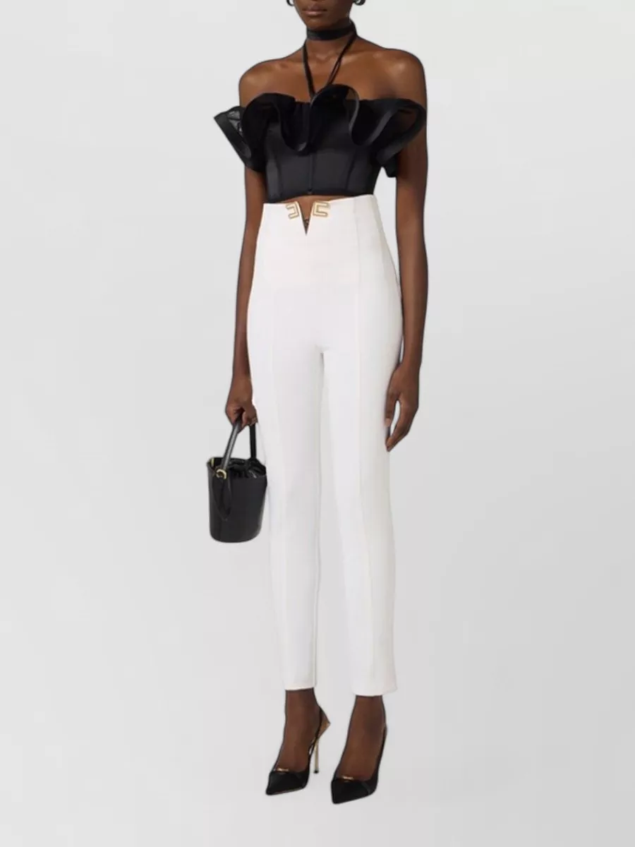 Elisabetta Franchi High-Rise Straight-Leg Trousers