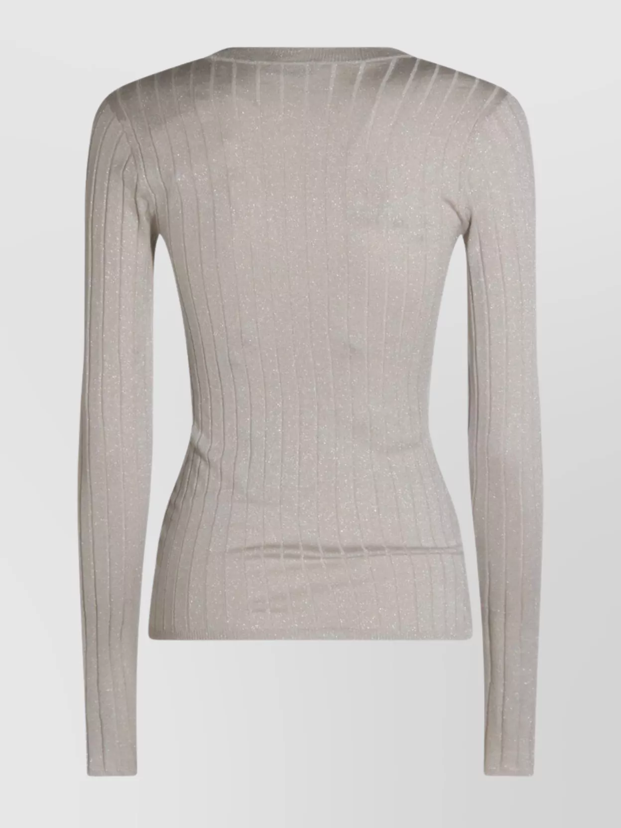 Brunello Cucinelli Sparkling Long Sleeve V Neck Knitwear In Gray