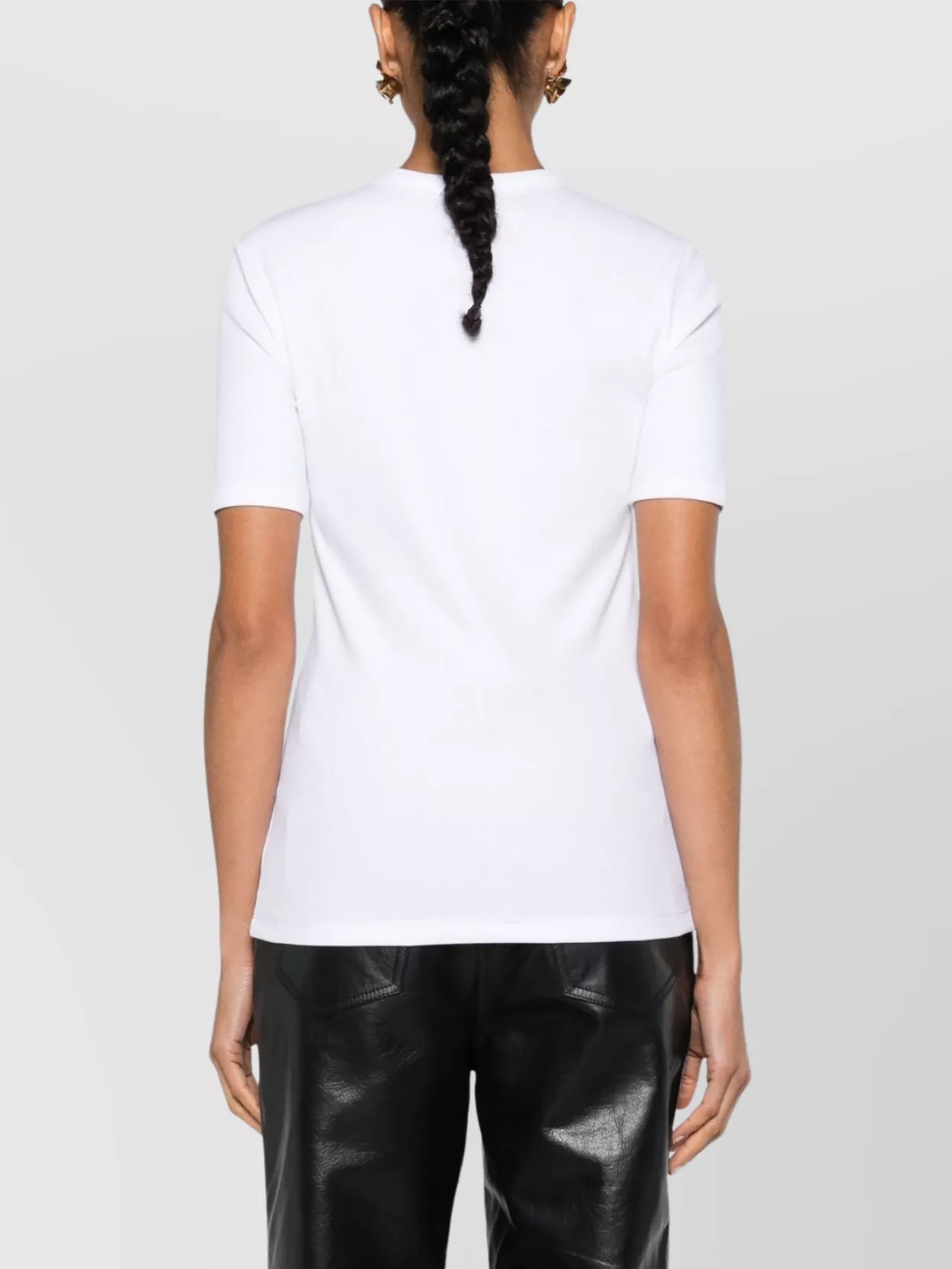 Totême Ribbed Crew Neck T-Shirt With Short Sleeves
