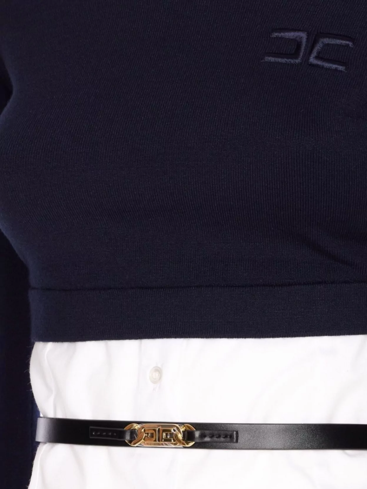 Elisabetta Franchi Knitwear With Belted Waist And Turtleneck