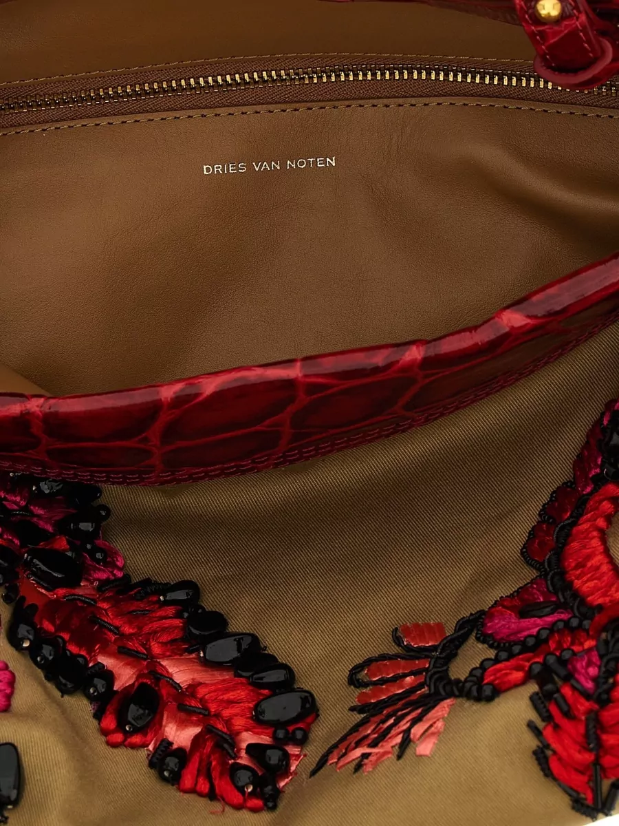 Dries Van Noten Embroidered Canvas Shoulder Bag