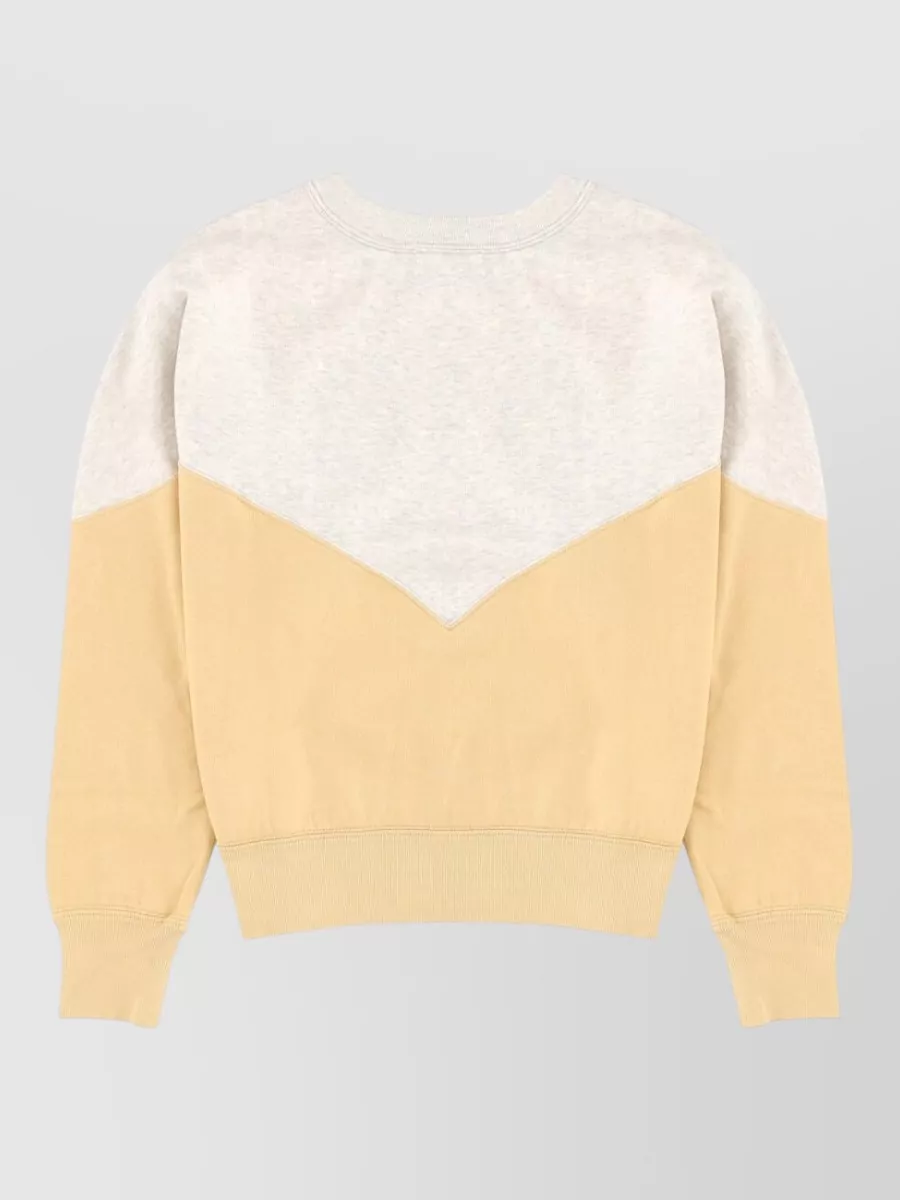 Isabel Marant Étoile Color Block Crew Neck Knit Sweater In Yellow