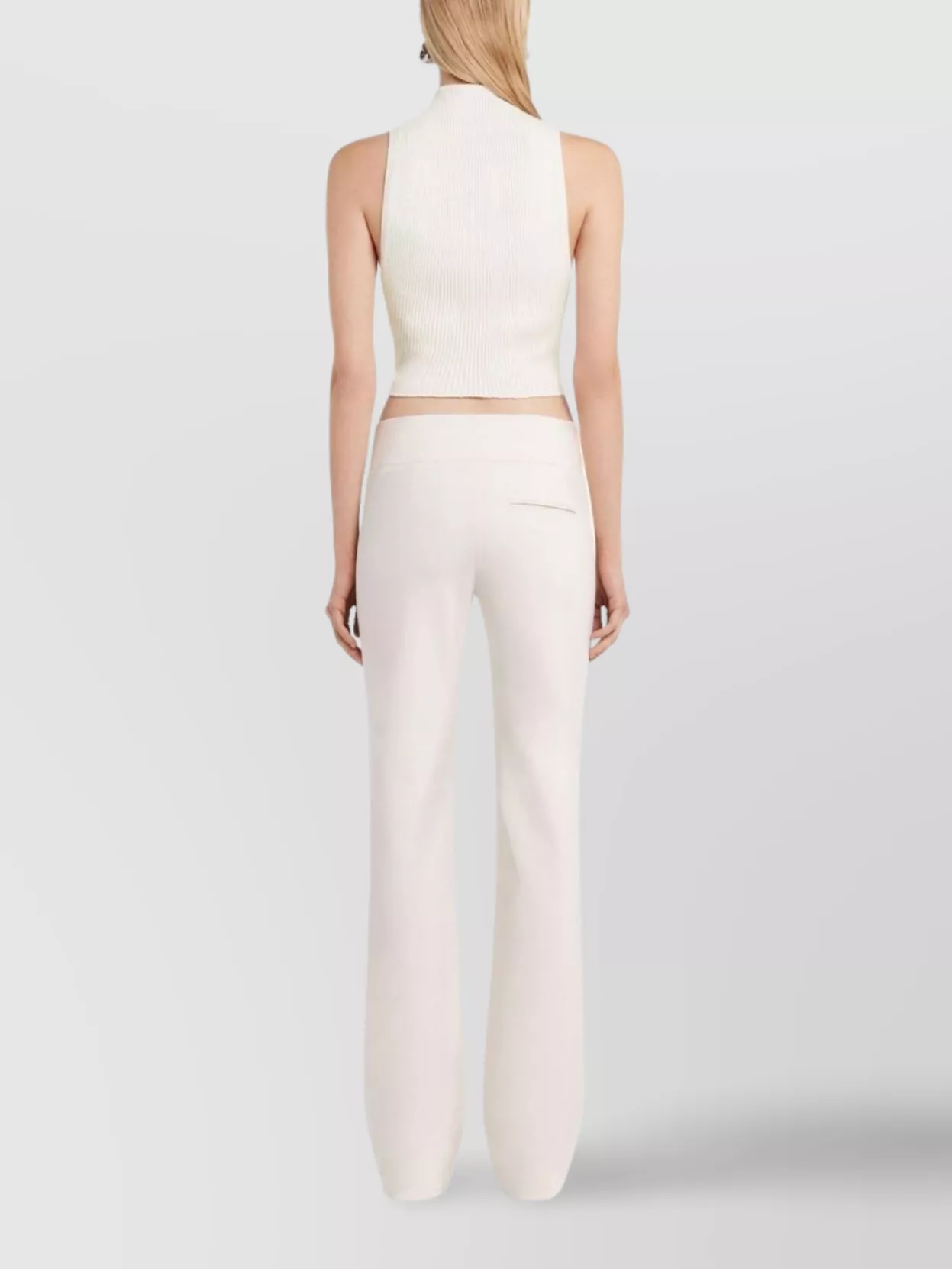 Courrèges High Neck Ribbed Sleeveless Top