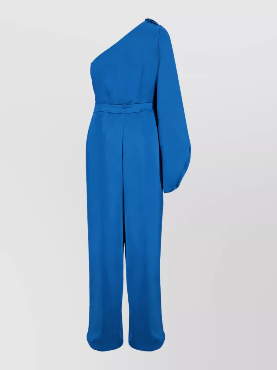 Stella Mccartney satin one-shoulder draped wide-leg jumpsuit
