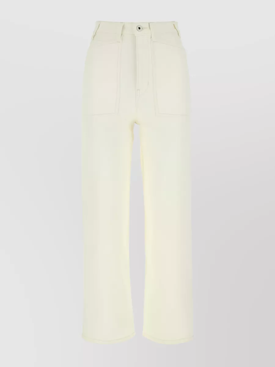 Shop Kenzo Ankle-length Logo Patch Jeans In Pastel