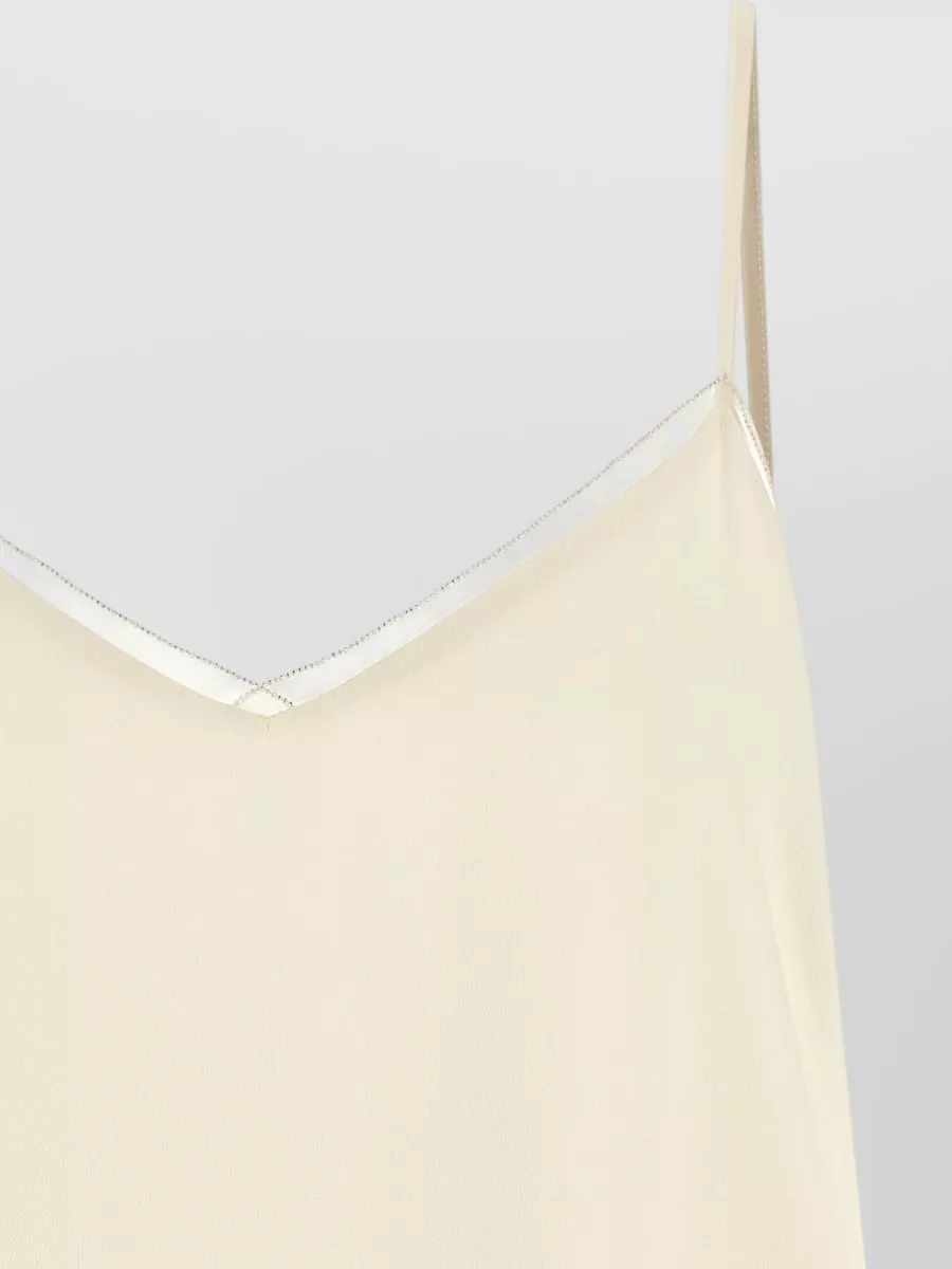 Fabiana Filippi Silk V-Neck Spaghetti-Strap Top