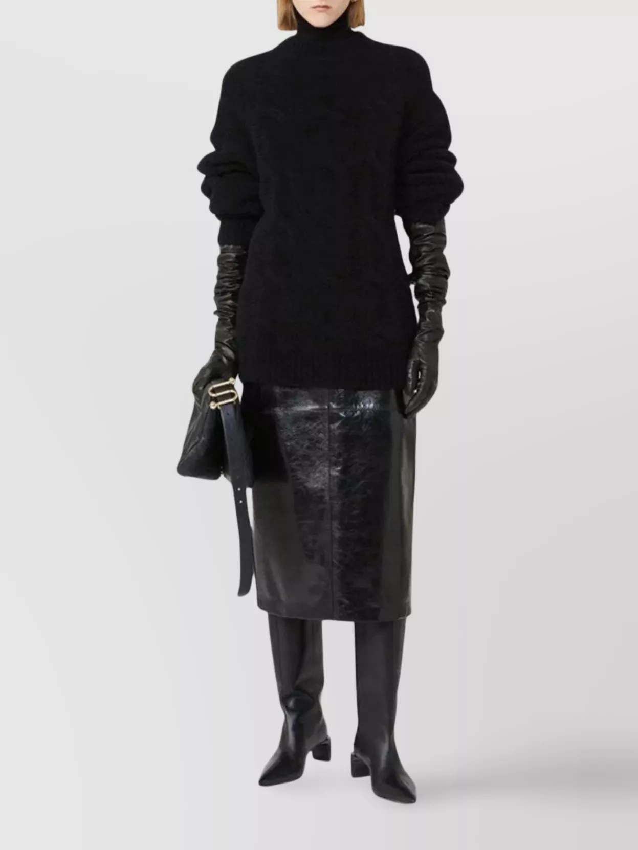 Sportmax Nappa Leather High Waist Skirt