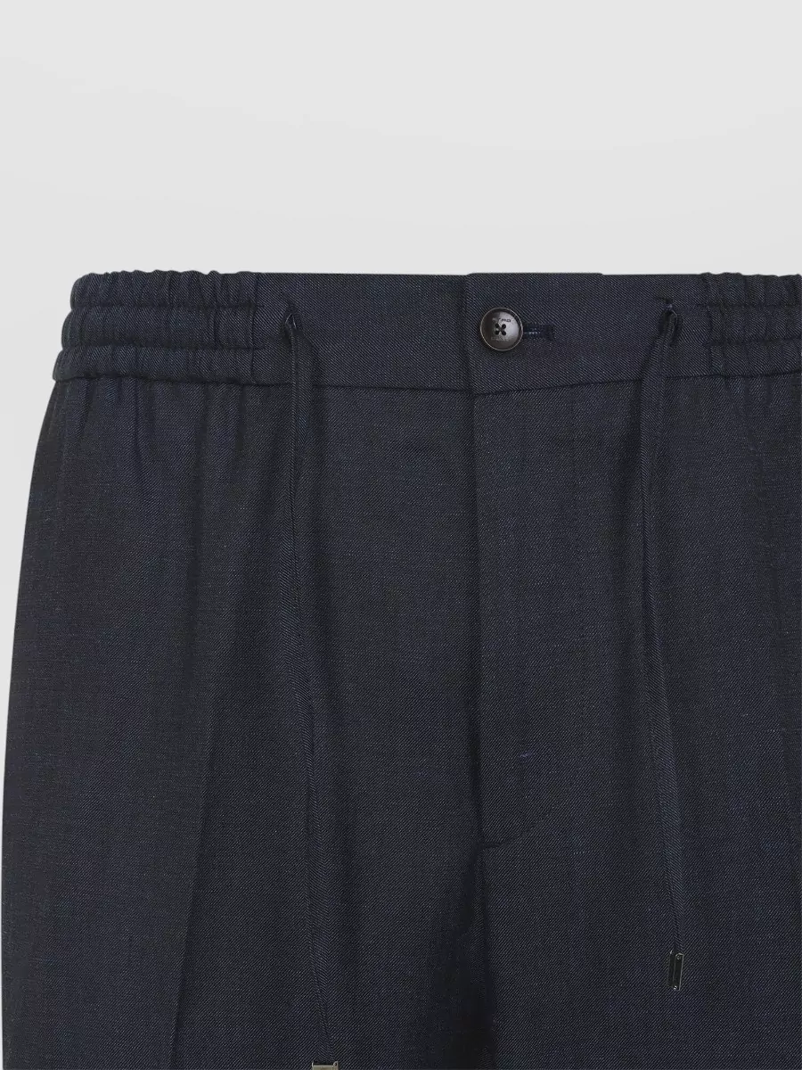 Etro Wool Linen Blend Straight Leg Pants