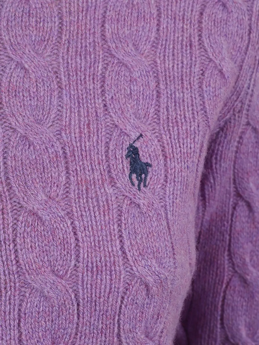 Polo Ralph Lauren Cashmere Wool Cable-Knit Crew-Neck Long-Sleeve Sweater