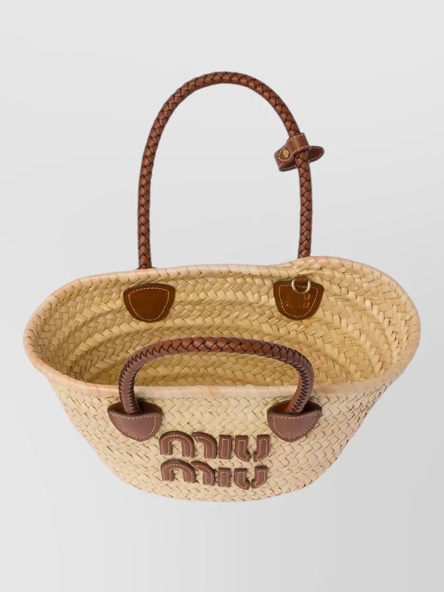 Miu Miu Small Palmito Straw Beach Bag