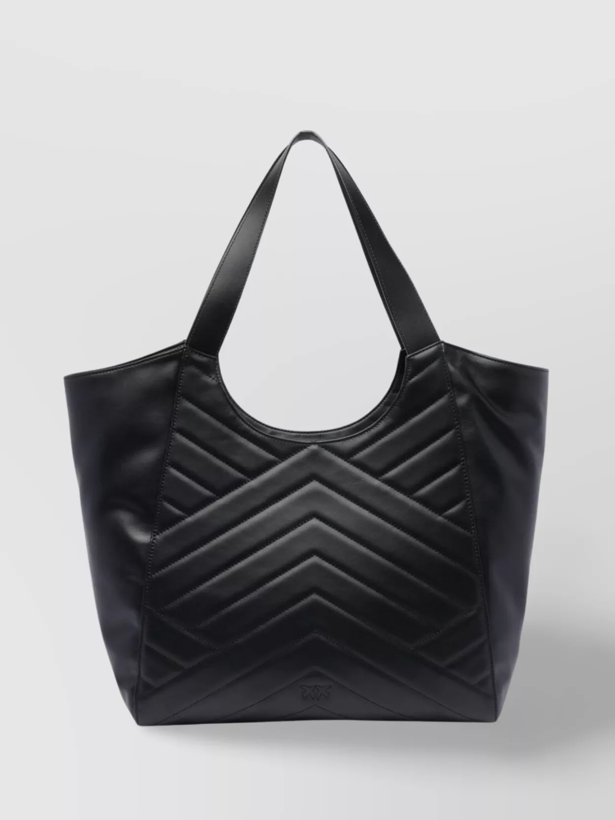 Pinko Chevron Quilted Puzzle Tote Bag Handles