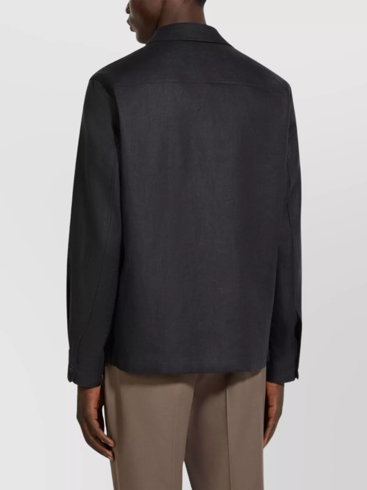 Zegna Linen Shirt With Chest Pockets And Structured Collar