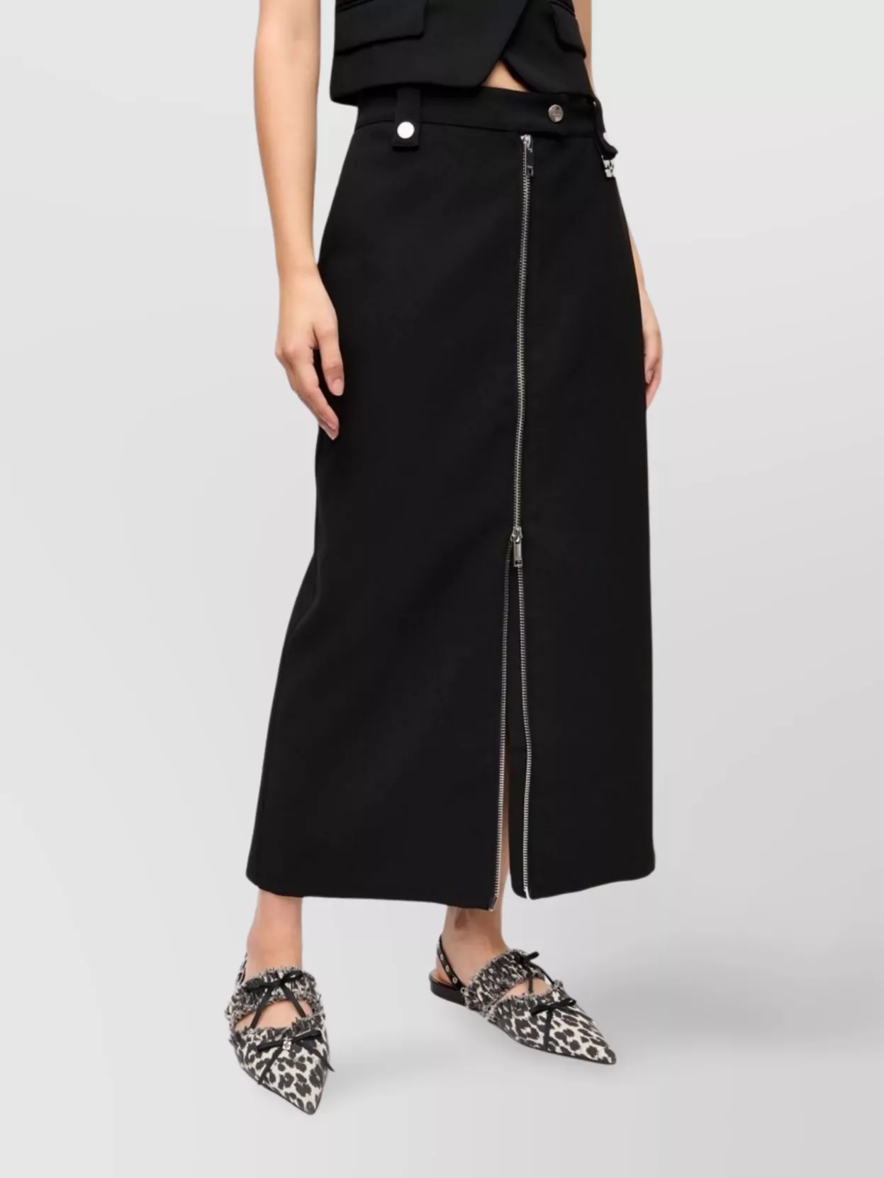 Ganni Long Skirt With Full Zip And Slit