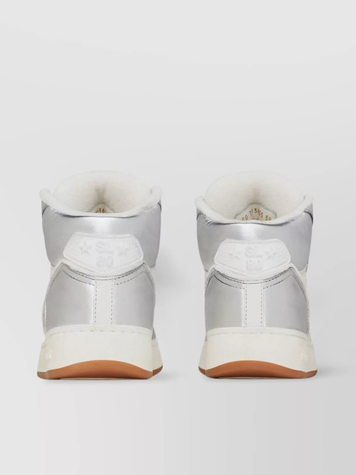 Saint Laurent Leather Perforated High-top Sneakers In Metallic