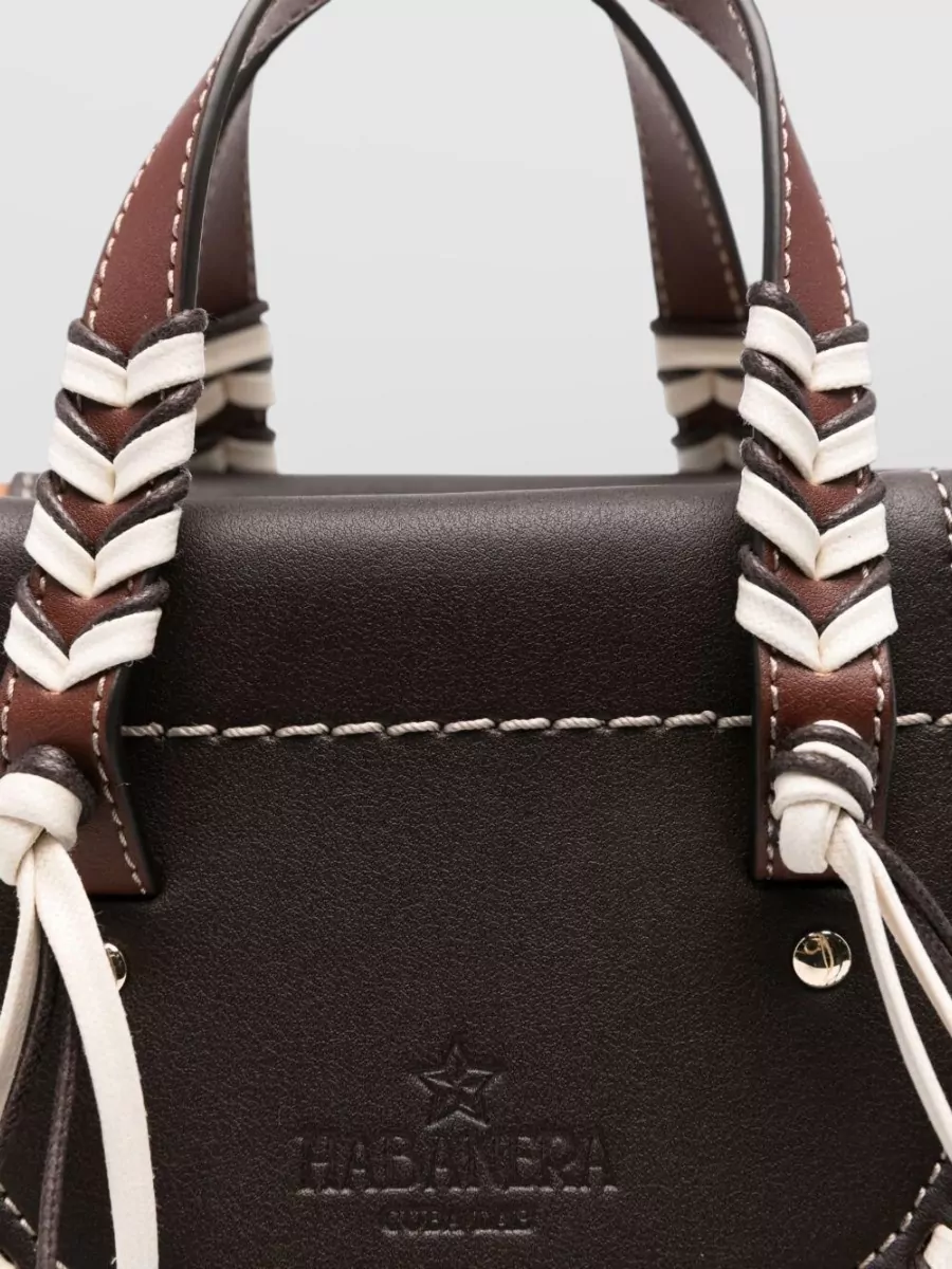 Cuba Lab Leather Straw Linen Bucket Bag