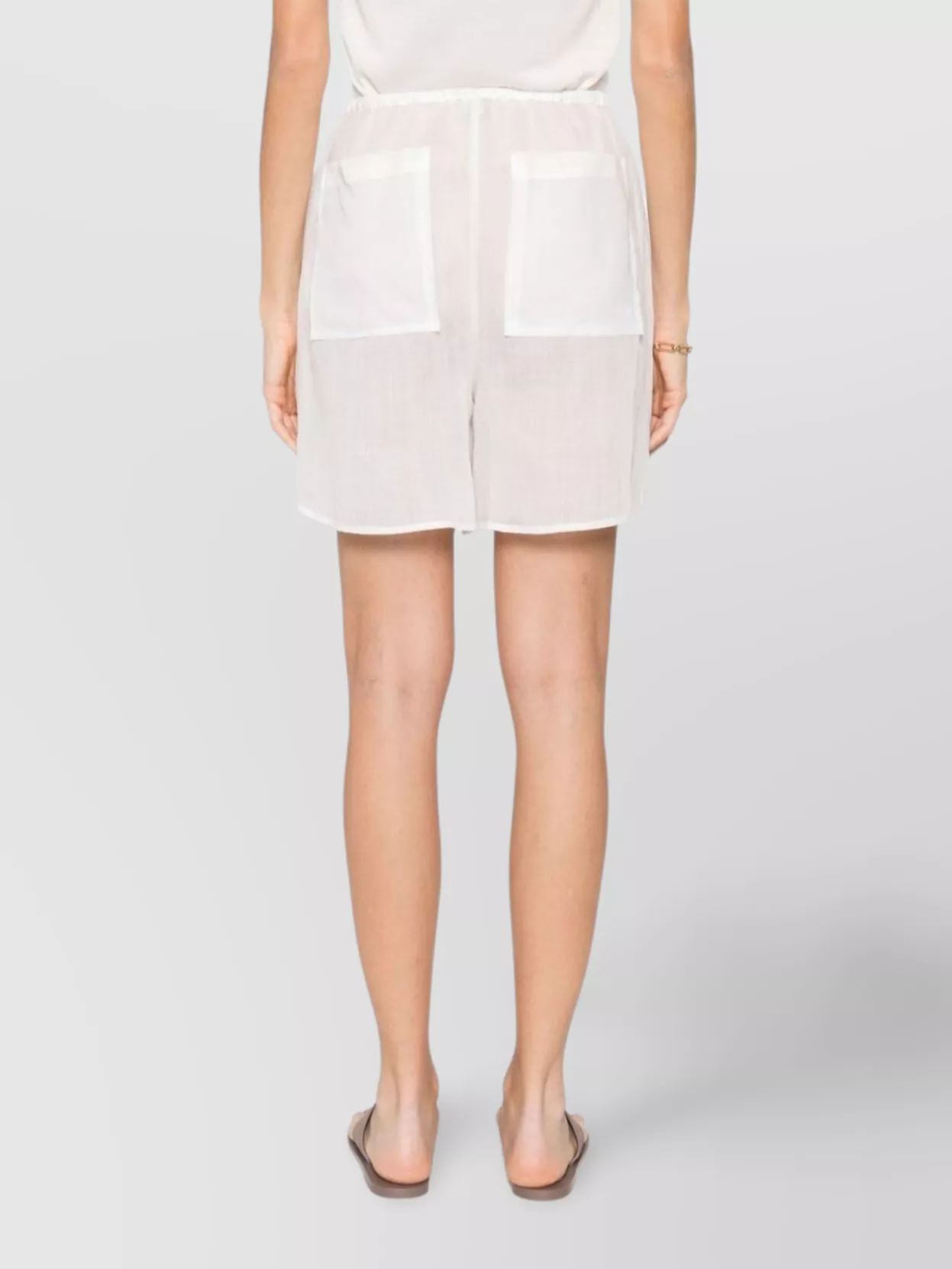 Totême Lightweight Summer Shorts Featuring Pockets In White