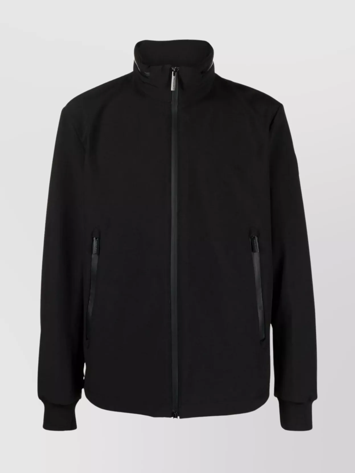 Shop Woolrich Functional Softshell Tech Jacket With Drawstring And Hood In Black