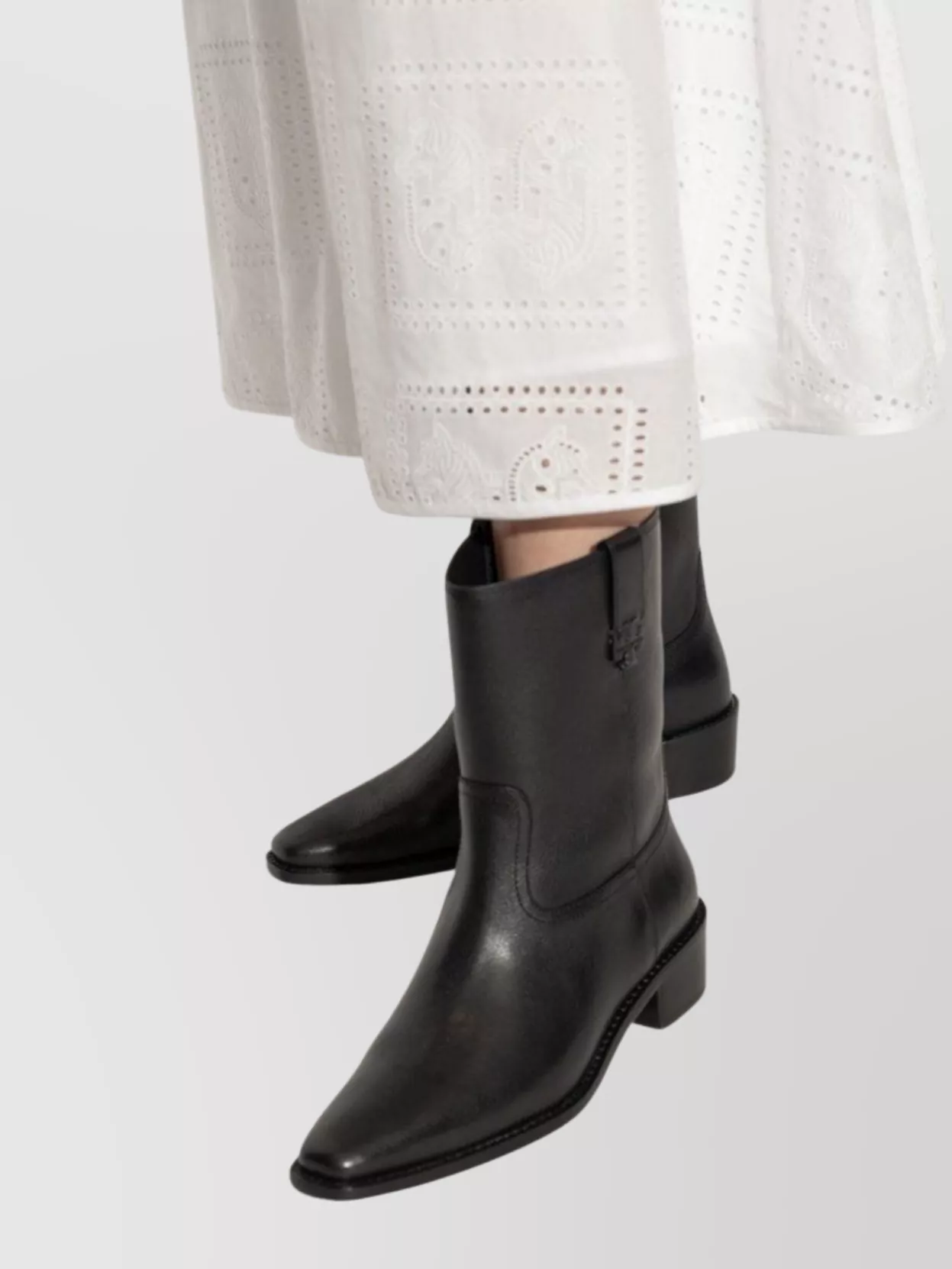 Tory Burch City Western Leather Ankle Boot
